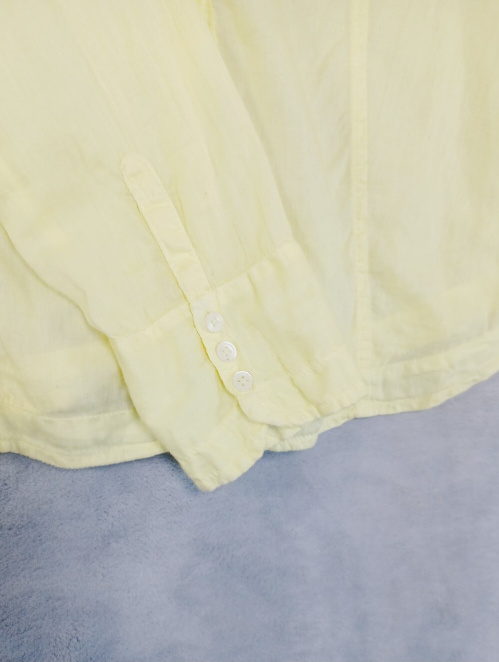 AE Women's Sheer Yellow Button Up Shirt Size 16 Y2k Coastal Boho Beach Coverup - Picture 5 of 13